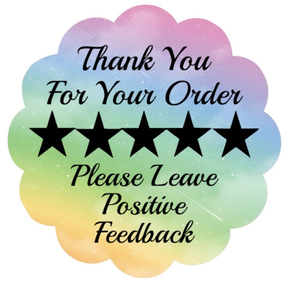 Thank You Stickers Positive Feedback Labels 5 Star Review Packaging - Picture 15 of 15